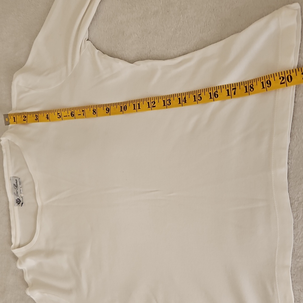 Loro Piana Long Sleeve Crop Tee Shirt White Size 42 US 6 - Picture 15 of 15
